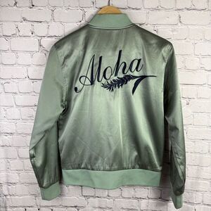 M.A.P. The Brand Satin Embroidered Bomber Jacket Small  J